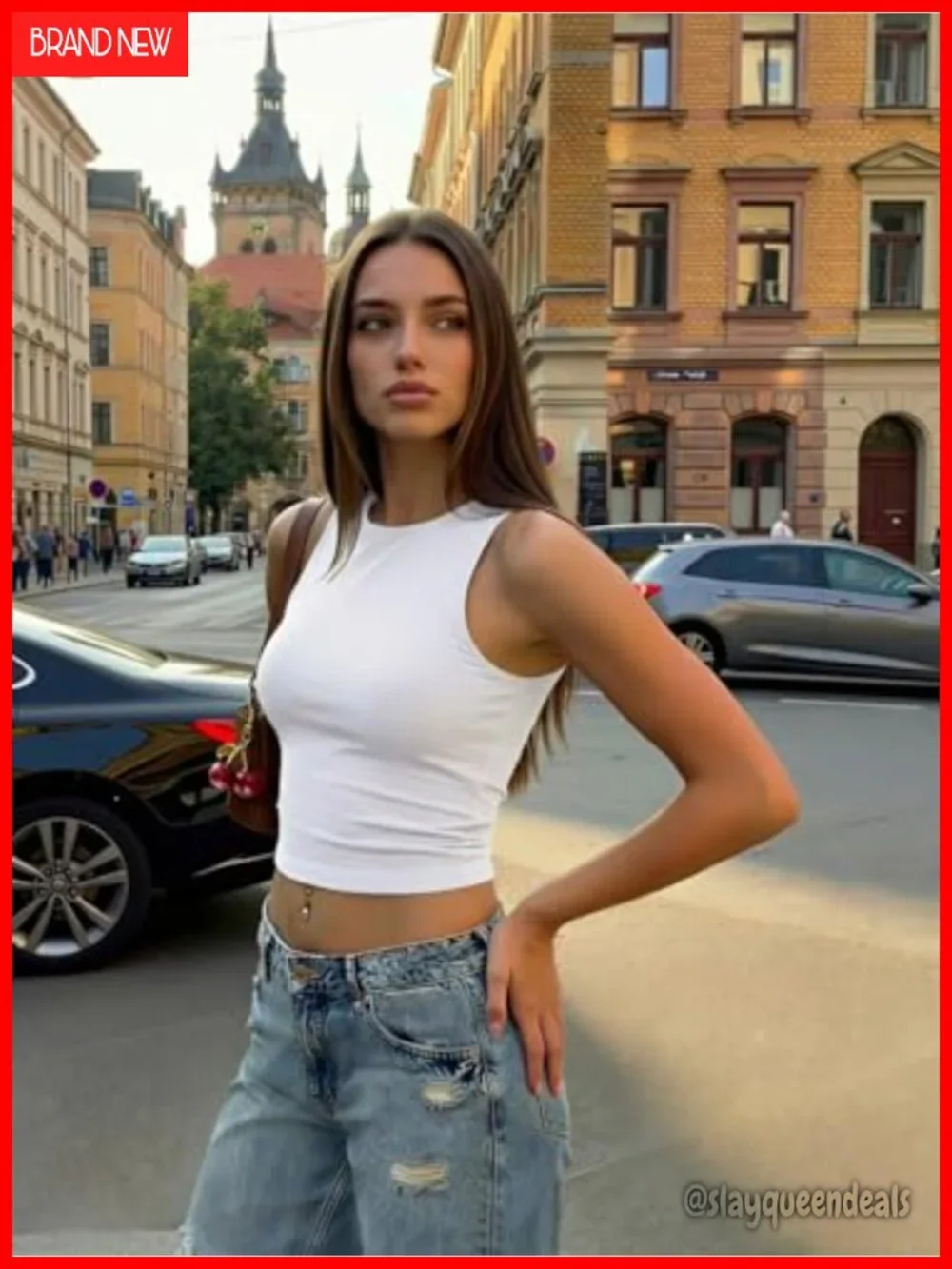 Sleeveless Racer Back Halter Neck Crop Tank Top Double Lined Stretch